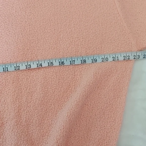 Vintage Peach Embroidered Flower Short‎ Sleeve Sweater - Picture 5 of 16